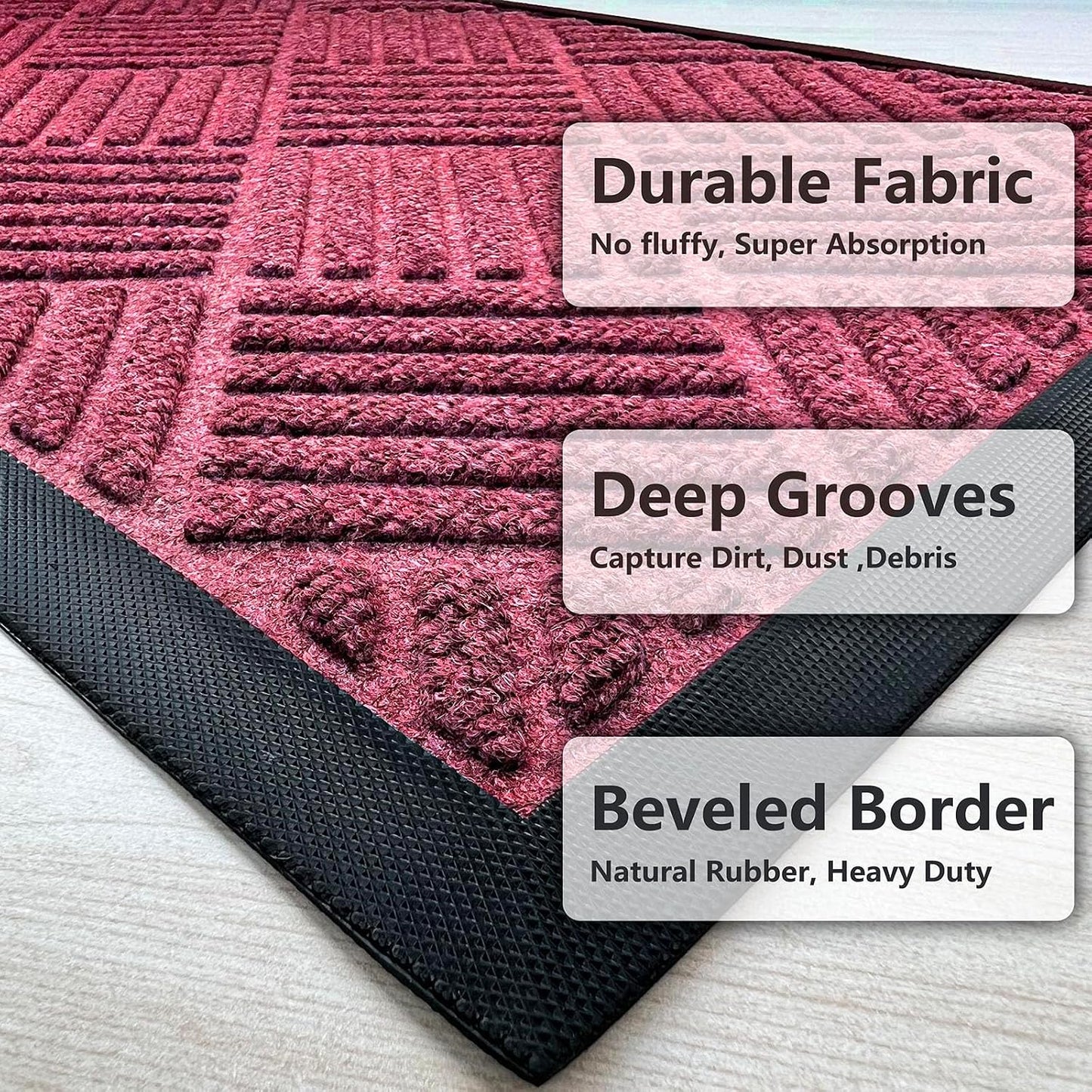 DM23 Heavy Duty Front Door Mats Non Slip Rubber Backing Entrance Mat Shoes Scraper Welcome Mat