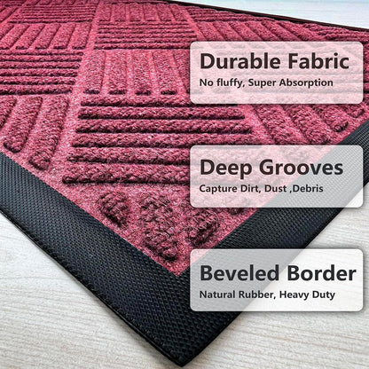 DM23 Heavy Duty Front Door Mats Non Slip Rubber Backing Entrance Mat Shoes Scraper Welcome Mat