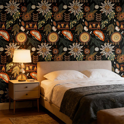 Peel and Stick Wallpaper Removable Self-Adhesive, Renter Friendly Waterproof Vinyl Contact Paper, Boho Self Stick Wall Paper for Bedroom Bathroom Cabinet Furniture Makeover, 17.5" x 118"