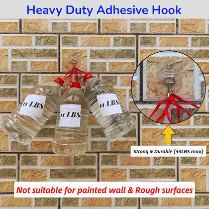 Large Adhesive Hooks, 8-Pack Sticky Hangers for Hanging Heavy Duty, Transparent Waterproof Oil-Proof and Rustproof, Towel and Coats Hooks for Bathroom,Kitchen Home and Office