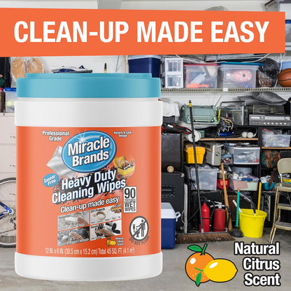 MiracleWipes for Heavy Duty Cleaning (90 Count) - All Purpose Cleaner, Kitchens, Bathrooms, Countertops, Hands, Indoors, Outdoors - Removes Grease, Grime, Crayon, Dirt & More