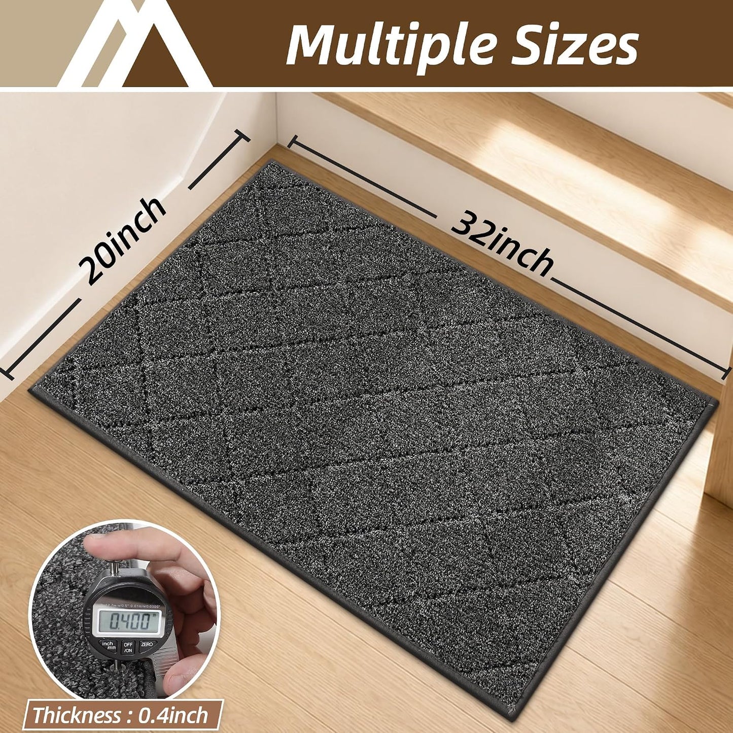 COSY HOMEER Edging Stair Treads Non-Slip Carpet Mat 28inX9in Indoor Stair Runners for Wooden Steps, Edging Stair Rugs for Kids and Dogs, 100% Polyester TPE Backing(4pc, Beige)