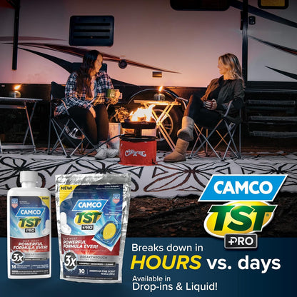 Camco TST MAX RV Toilet Treatment Drop-INs - Control Unwanted Odors and Break Down Waste and Tissue - Septic Tank Safe - Lavender Scent - 30-pack (41553)