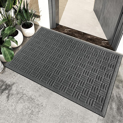Mibao Front Door Mat, Heavy Duty Durable Welcome Mat for Outdoor Indoor, Dirt Trapper Waterproof Super Absorbent Door Mat for Entryway Outside Patio Porch, 29.5" x 17", Grey