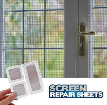 Self Adhesive Window and Door Screen Repair Sheets (Gray)
