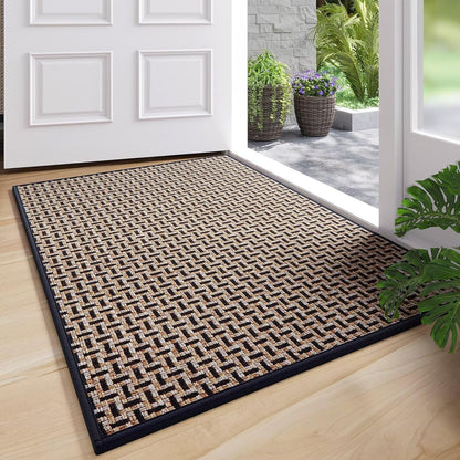 Door Mat 17"x30",Door Mat Indoor Entrance Dirt Resistant and Absorbent Non-Slip Rubber Backing Front Door Mats Washable Low-Profile Indoor Mats for Entryway, Inside Entrance Easy Clean Gray