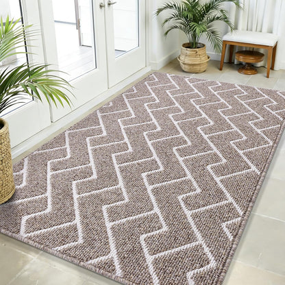 OLANLY Front Door Mat, Non-Slip Rubber Backing, Dirt Resistant and Absorbent, Washable, Easy to Clean Low-Profile Indoor Doormat for Back Door, Entryway, Inside Entrance, 32x20, Grey