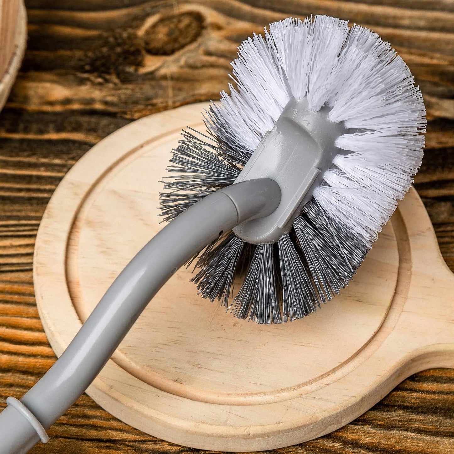 2 Pack Curved Toilet Bowl Brush Without Holder for Bathroom, Compact Toilet Brush Durable Under The Rim Household Deep Cleaning Brushes (White Toilet Brush Without Holder)