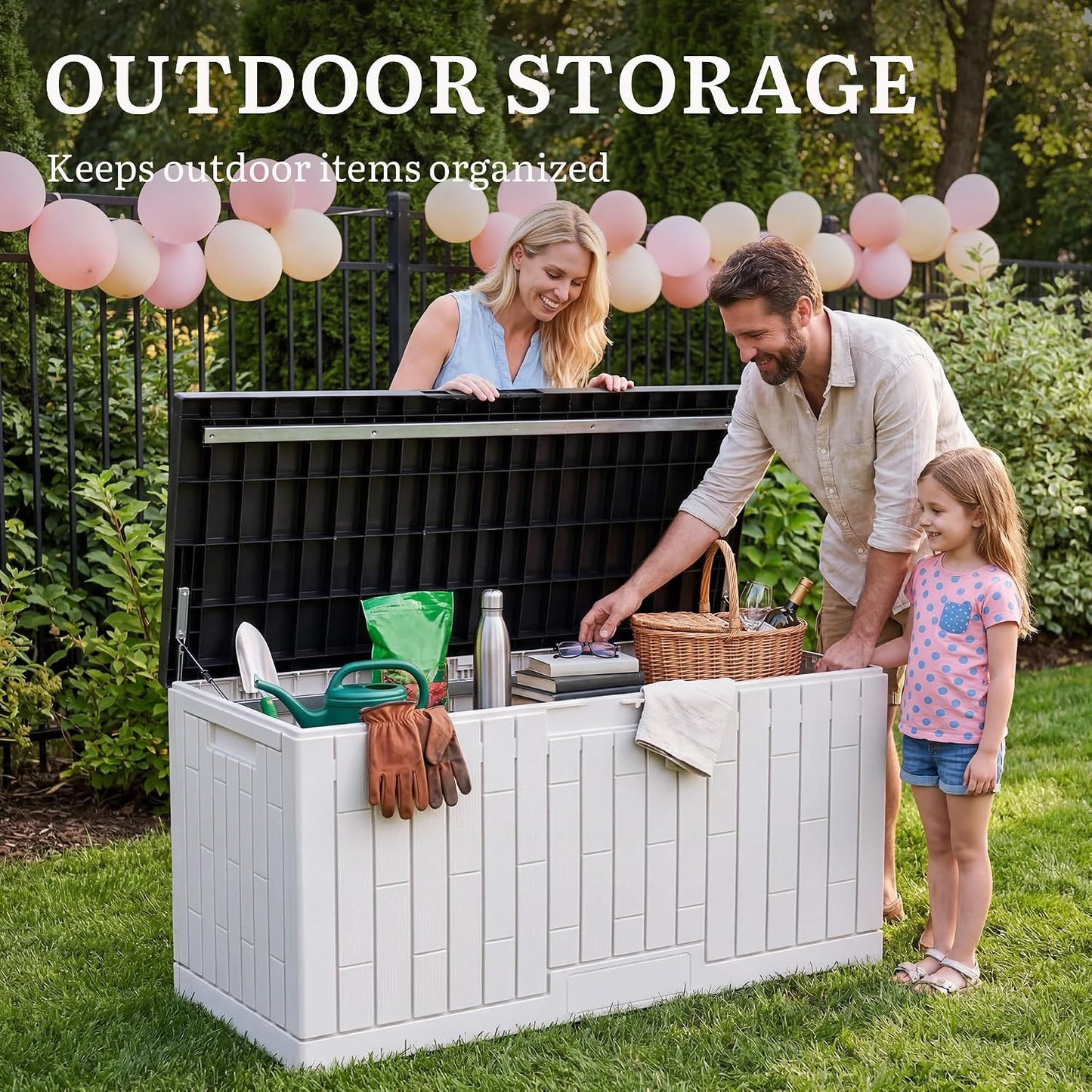 YITAHOME 31 Gallon Outdoor Storage Box | Resin Deck Box and Waterproof Package Delivery Box for Gardening Tools, Pool Supplies, Patio Furniture, Lockable, Taupe