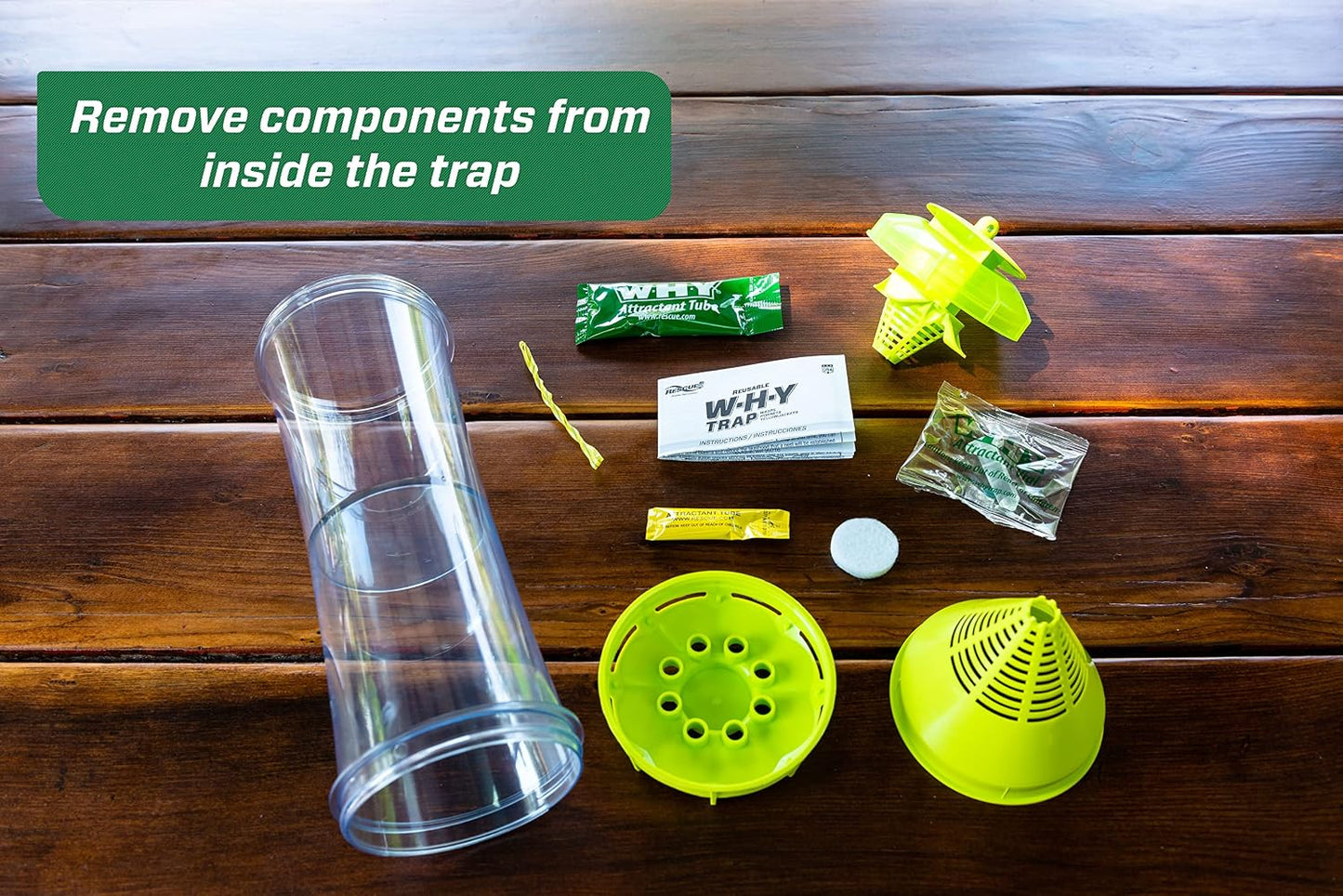 RESCUE! WHY Trap for Wasps, Hornets, & Yellowjackets – Hanging Outdoor Trap - 5 Traps