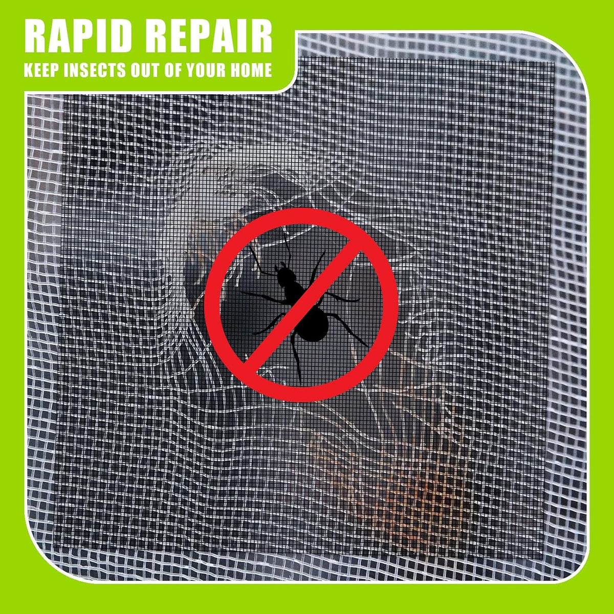 CroBlissful 6pcs Extra Wide 12" x 12" Window Screen Patches Repair Kit Black Screen Tape Mesh Replacement Door Strong Adhesive Fiberglass Repair for Window Door Holes Tent Nets