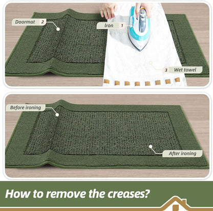 BEQHAUSE Indoor Door Mat 20" x 32", Dirt Trapper Door Mats Non-Slip Entryway Rugs Washable, Resist Dirt Absorbent Welcome Mat, Low Profile Floor Mats for Front Back Door and Entryway, Taupe