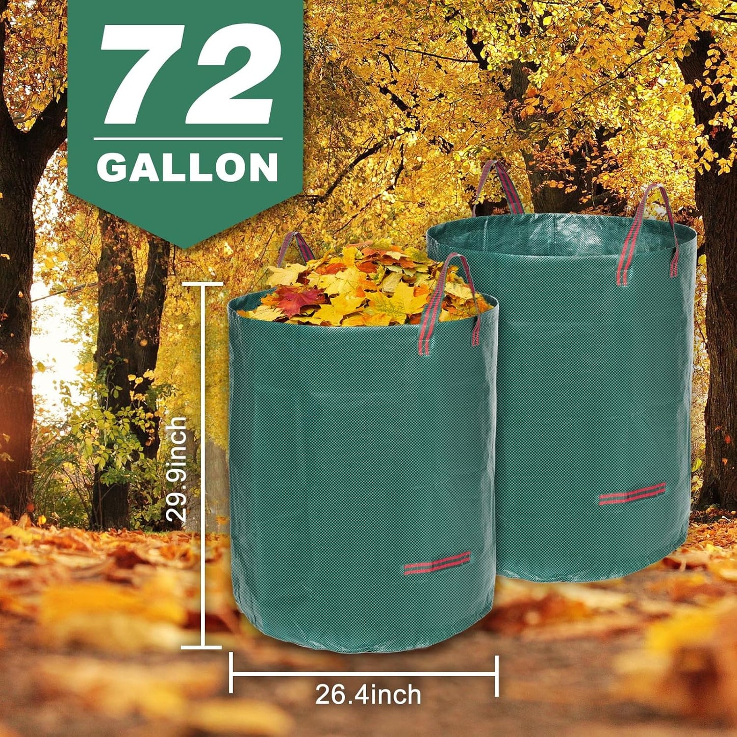 Outdoor Metal Leaf Bag Holder Stand, Fits 30-45 Gal Garbage Bags, Portable | Yard waste bag holder, Garden trash bag frame, Freestanding leaf bag stand, Camping garbage can, Disposable bag holder