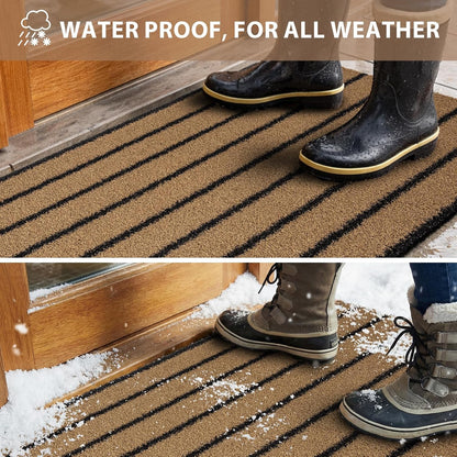 Outdoor Front Door Mat 32" x 48", Dirt Trapping Outside Entrance Rug, Non Slip Shoe Scraper, Heavy Duty Commercial Rug for Patio, Garage, Traffic Area, Office, Roll Packing