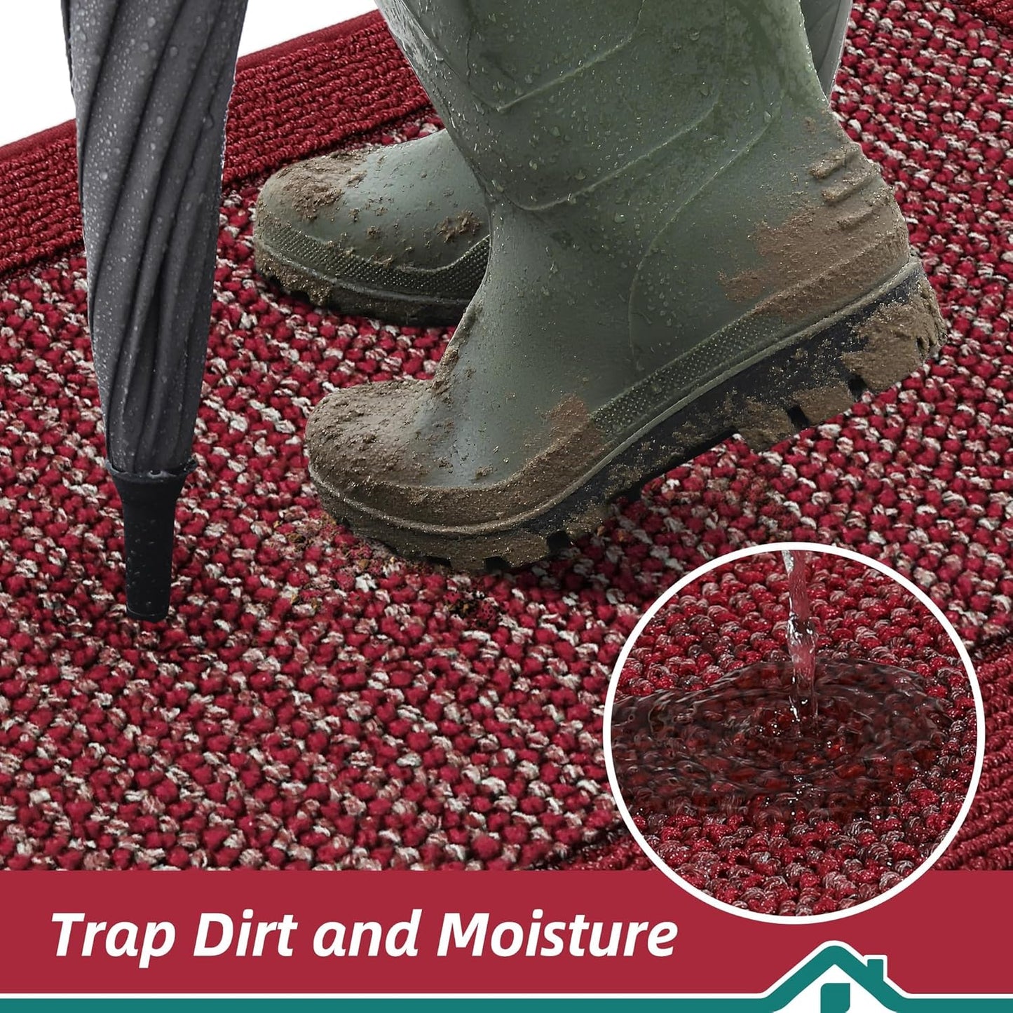 BEQHAUSE Indoor Door Mat 20" x 32", Dirt Trapper Door Mats Non-Slip Entryway Rugs Washable, Resist Dirt Absorbent Welcome Mat, Low Profile Floor Mats for Front Back Door and Entryway, Taupe