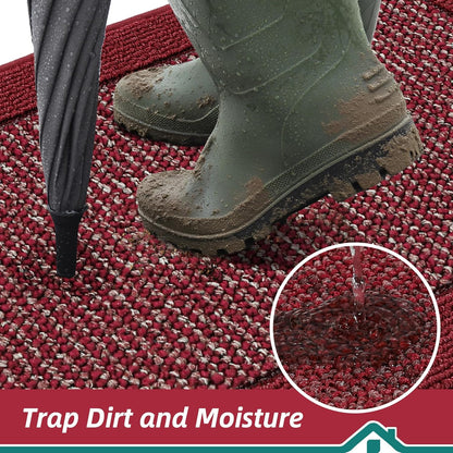 BEQHAUSE Indoor Door Mat 20" x 32", Dirt Trapper Door Mats Non-Slip Entryway Rugs Washable, Resist Dirt Absorbent Welcome Mat, Low Profile Floor Mats for Front Back Door and Entryway, Taupe
