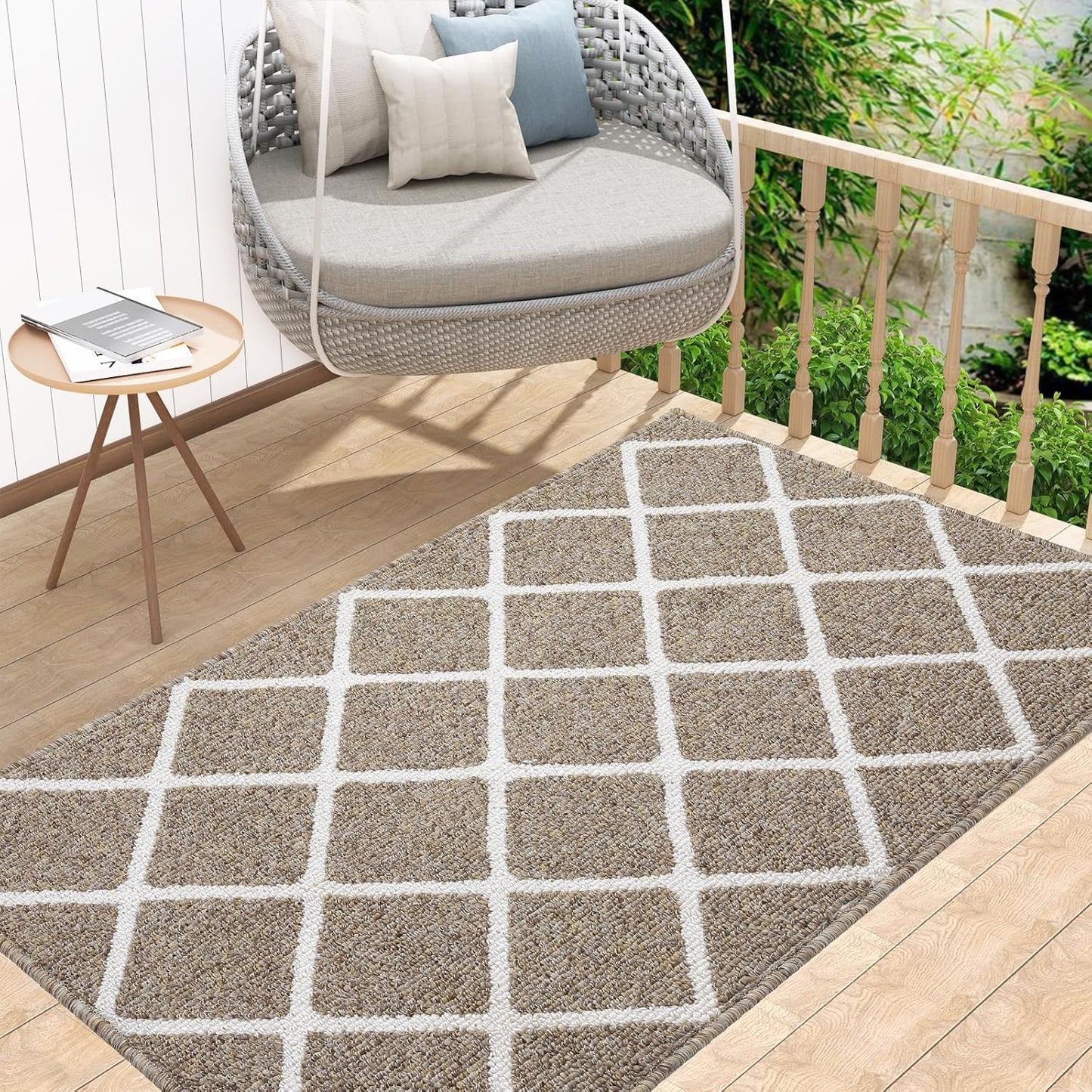 Finchitty Indoor Door Mat, Dirt Resistant and Absorbent, Low-Profile, Non-Slip, Washable Inside Floor Mats for Front Door, Back, and Entrance, 32" x 20", Grey