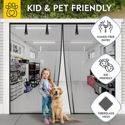 AUGO Magnetic Screen Door - Self Sealing, Heavy Duty, Hands Free Mesh Partition Keeps Bugs Out - Pet and Kid Friendly - Patent Pending Keep Open Feature - 38 Inch x 83 Inch