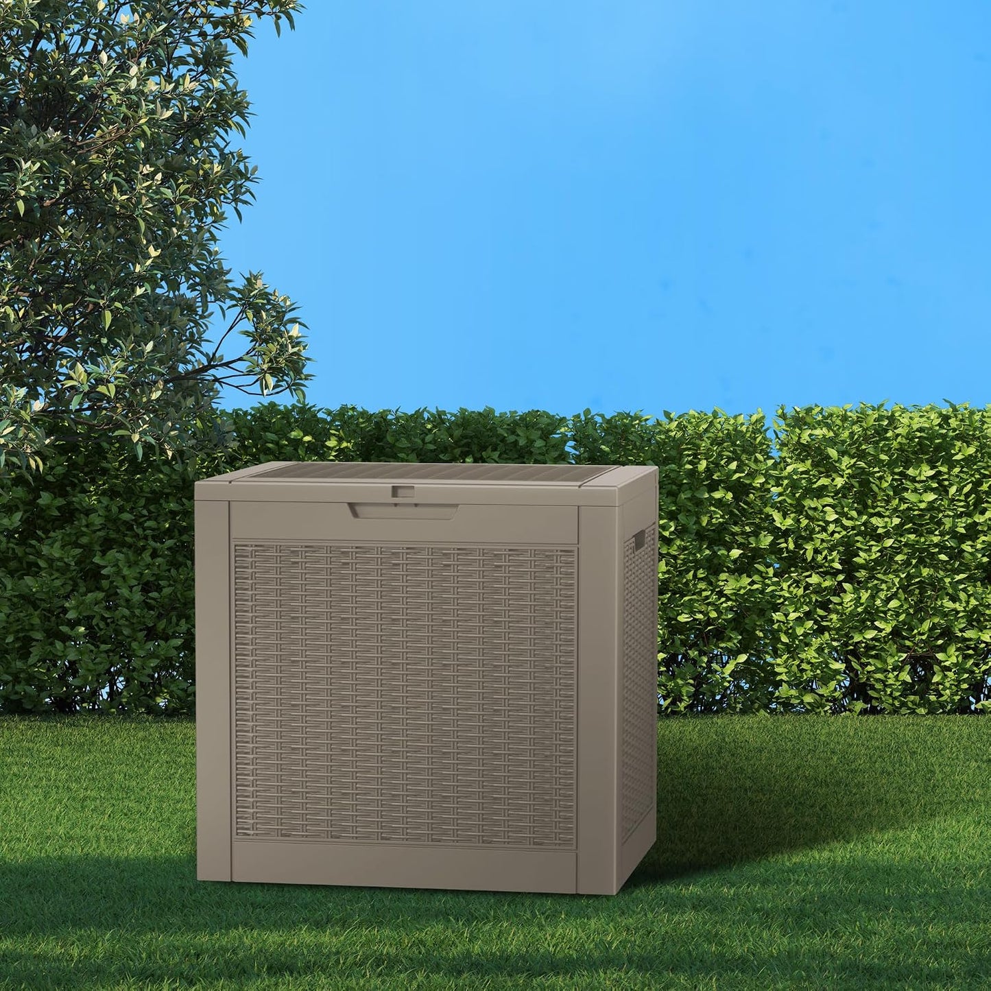 50Gal Outdoor Storage Box Anti-Theft Delivery Box Lockable Deck Box | Heavy-duty UV & weatherproof resin for secure parcel drop, patio cushion storage, garden tools & porch package organization