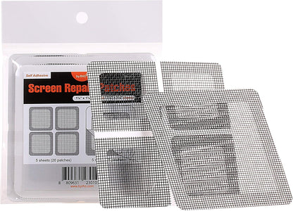 by.RHO Window and Door Screen Repair Patch kit. 25 Patches, (1⅞" x 1⅞" x 20pcs) (3½" x 3½" x 5pcs)