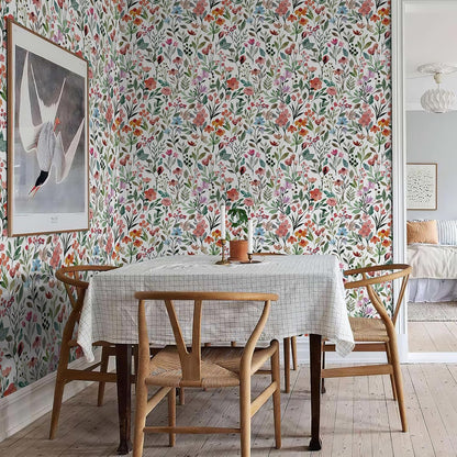 Simon&Siff Floral Peel and Stick Wallpaper, 17.3" x 120" Self Adhesive Wallpaper Boho Flower Kitchen Cabinets Furniture Decorative Renter Friendly Wall Paper