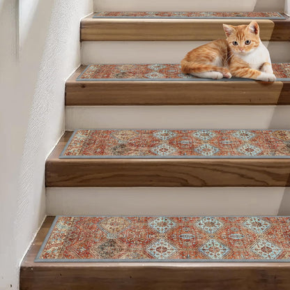 sarben Non Slip Stair Treads for Wooden Steps 15PCS - 8"x30" Indoor Safety Carpet, Edging Mats with TPE Adhesive Backing, Pet and Elderly Friendly Stair Rugs (Taupe) - Colors B