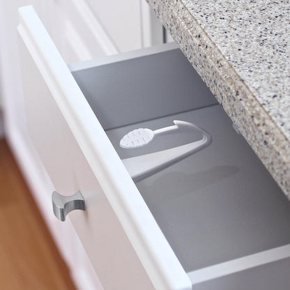 KidCo Adhesive Mount Lock - 4 Pack Drawer Safety Child Proof Cabinet Latches Baby Proofing Drawer Cupboard Locks Child Safety Latch - Easy to Install Baby Proof Cabinet Latches