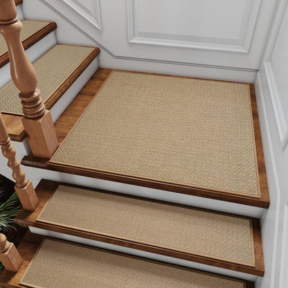 YDKGL Stair Treads Non Slip for Wooden Steps Indoor 15 Pack, Reusable Peel and Stick Adhesive Stair Treads Runner Rugs, Stair Carpet Floor Mats for Elders Pets, Easy to Install, Brown 8" x 30"
