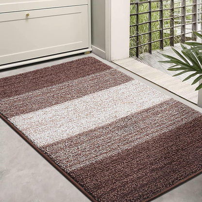 Kitinjoy Indoor Outdoor Door Mat, 32x20 Non-Slip Absorbent Dirt Trapper, Low-Profile Washable Inside Entrance Front Floor Mat, Sturdy Soft Entry Doormats for Entryway, Grey
