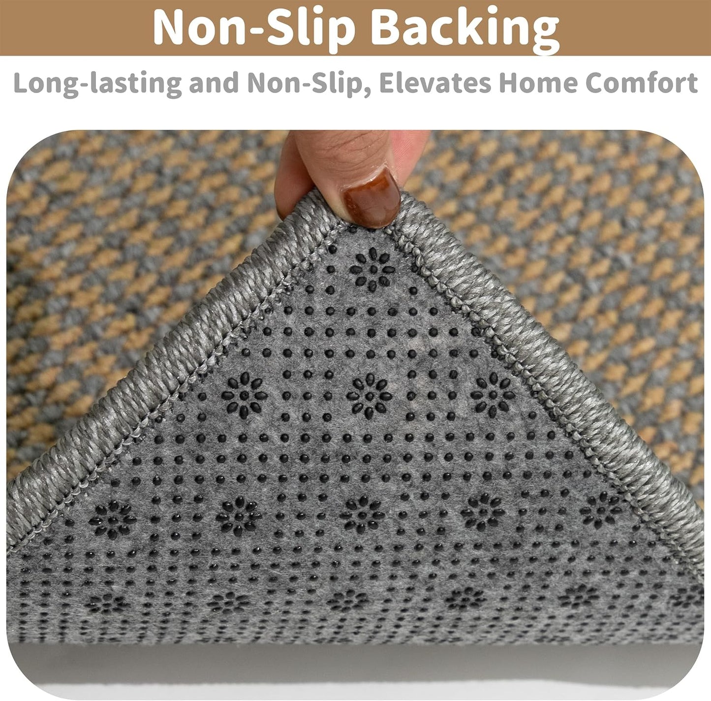 Brakki Bullnose Carpet Stair Treads, Non Slip Stair Treads for Wooden Steps Indoor, Stair Runner, Soft Stair Rugs, Edging Stair Protectors, Washable, 29.5"x9.5"x1.5" 14pcs, Beige