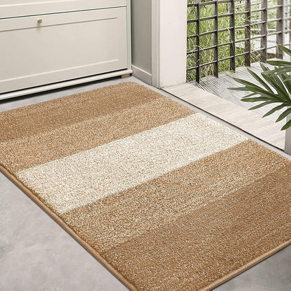 Kitinjoy Indoor Outdoor Door Mat, 32x20 Non-Slip Absorbent Dirt Trapper, Low-Profile Washable Inside Entrance Front Floor Mat, Sturdy Soft Entry Doormats for Entryway, Grey