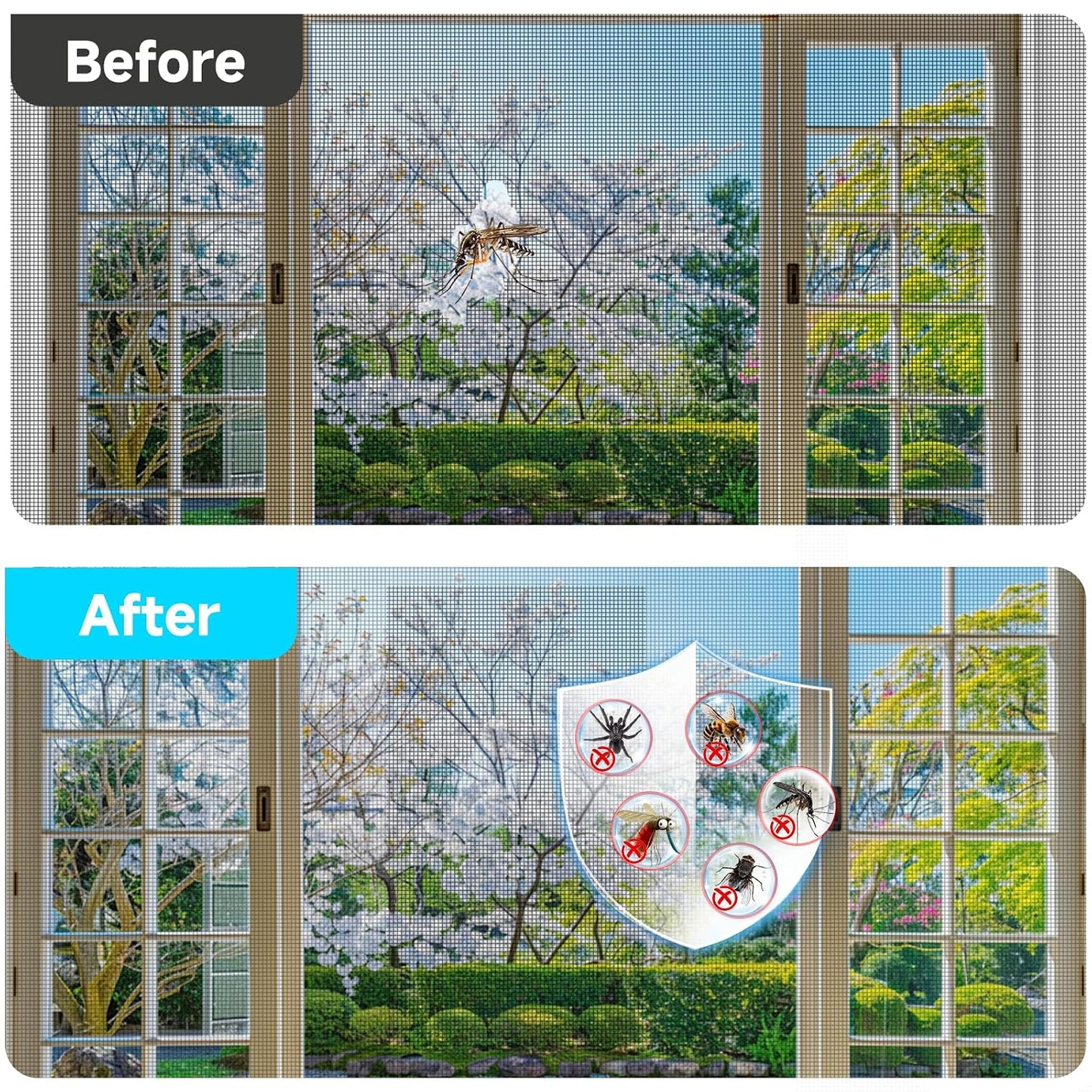 Window Screen Door Repair Tape, 4inx20FT Grey, Fiberglass Screen Mesh Repair, 3-Layer Strong Adhesive, Waterproof Covering Mesh