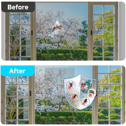 Window Screen Door Repair Tape, 4inx20FT Grey, Fiberglass Screen Mesh Repair, 3-Layer Strong Adhesive, Waterproof Covering Mesh