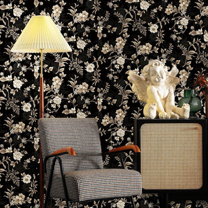 Dimoon 17.3" X 78.7" Peel and Stick Wallpaper Floral Contact Paper Boho Beige White Renter Friendly Natural Wall Paper Waterproof Removable Self Adhesive Wallpaper for Bedroom Livingroom Vinyl Roll