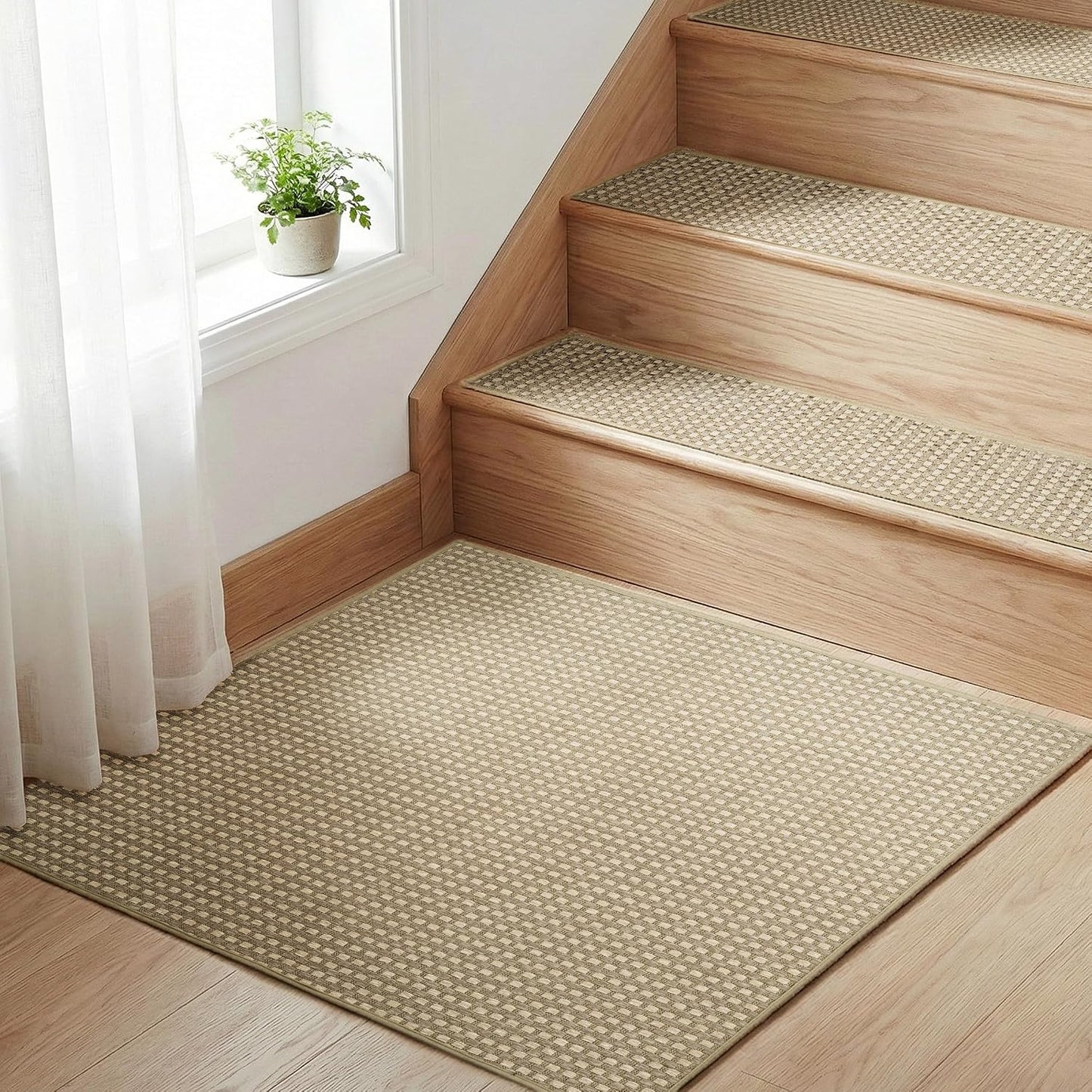 Chenille Stair Treads for Wooden Steps 8"x30" (15 Pack), Ultra Soft Non-Slip Carpet Stair Runners Indoor, Peel and Stick Self-Adhesive Step Rugs for Kids & Dogs, Machine Washable, Gray