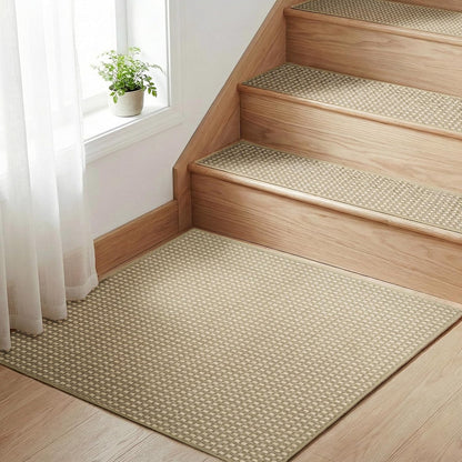 Chenille Stair Treads for Wooden Steps 8"x30" (15 Pack), Ultra Soft Non-Slip Carpet Stair Runners Indoor, Peel and Stick Self-Adhesive Step Rugs for Kids & Dogs, Machine Washable, Gray