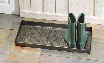 HF by LT Birch Forest Pattern Metal Boot Storage Tray, 30 x 13 inches, Antique Copper Finish