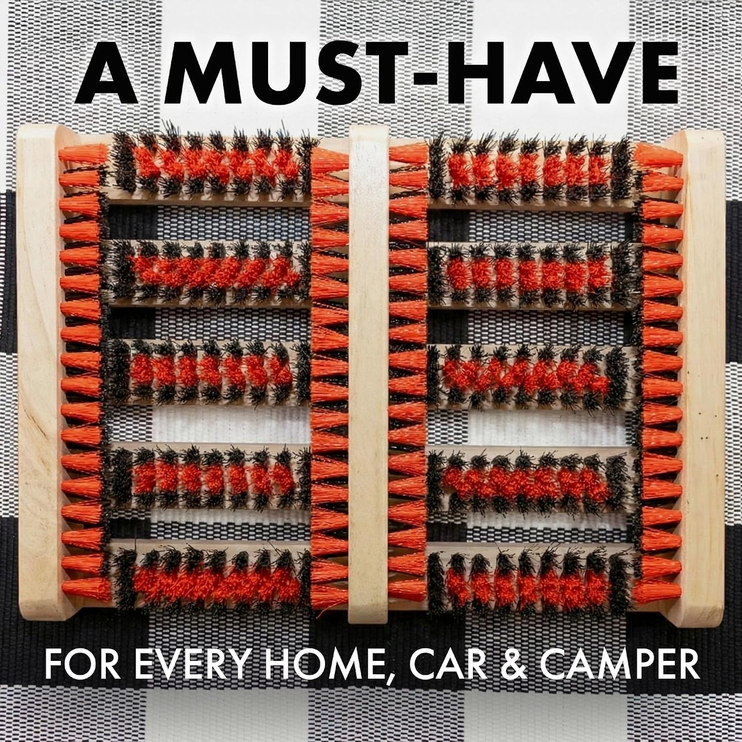 JobSite Boot Scraper - Outdoor Boot Brush Scrubber Brush - Compact, Portable Shoe Cleaner for Home, RVs, Trucks, Kids - Timber Edition