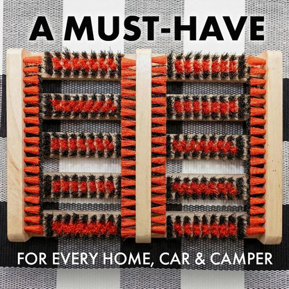 JobSite Boot Scraper - Outdoor Boot Brush Scrubber Brush - Compact, Portable Shoe Cleaner for Home, RVs, Trucks, Kids - Timber Edition