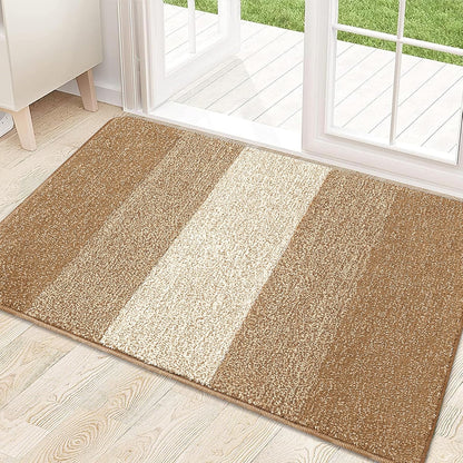 Kitinjoy Indoor Outdoor Door Mat, 32x20 Non-Slip Absorbent Dirt Trapper, Low-Profile Washable Inside Entrance Front Floor Mat, Sturdy Soft Entry Doormats for Entryway, Grey