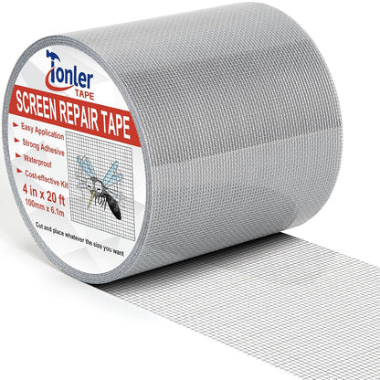 Window Screen Repair Tape 2 in x 40 FT Fiberglass Strong Adhesive Screen Patch, Waterproof Mesh Repair Kit for Window & Door Screen Holes Tears - Gray
