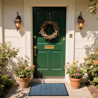 Yimobra Doormat Outdoor Entrance 29.5x17, All-Weather Waterproof Outdoor Mats for Front Door, Non Slip Welcome Door Mat for Patio Proch Outside Entryway Indoor, Black