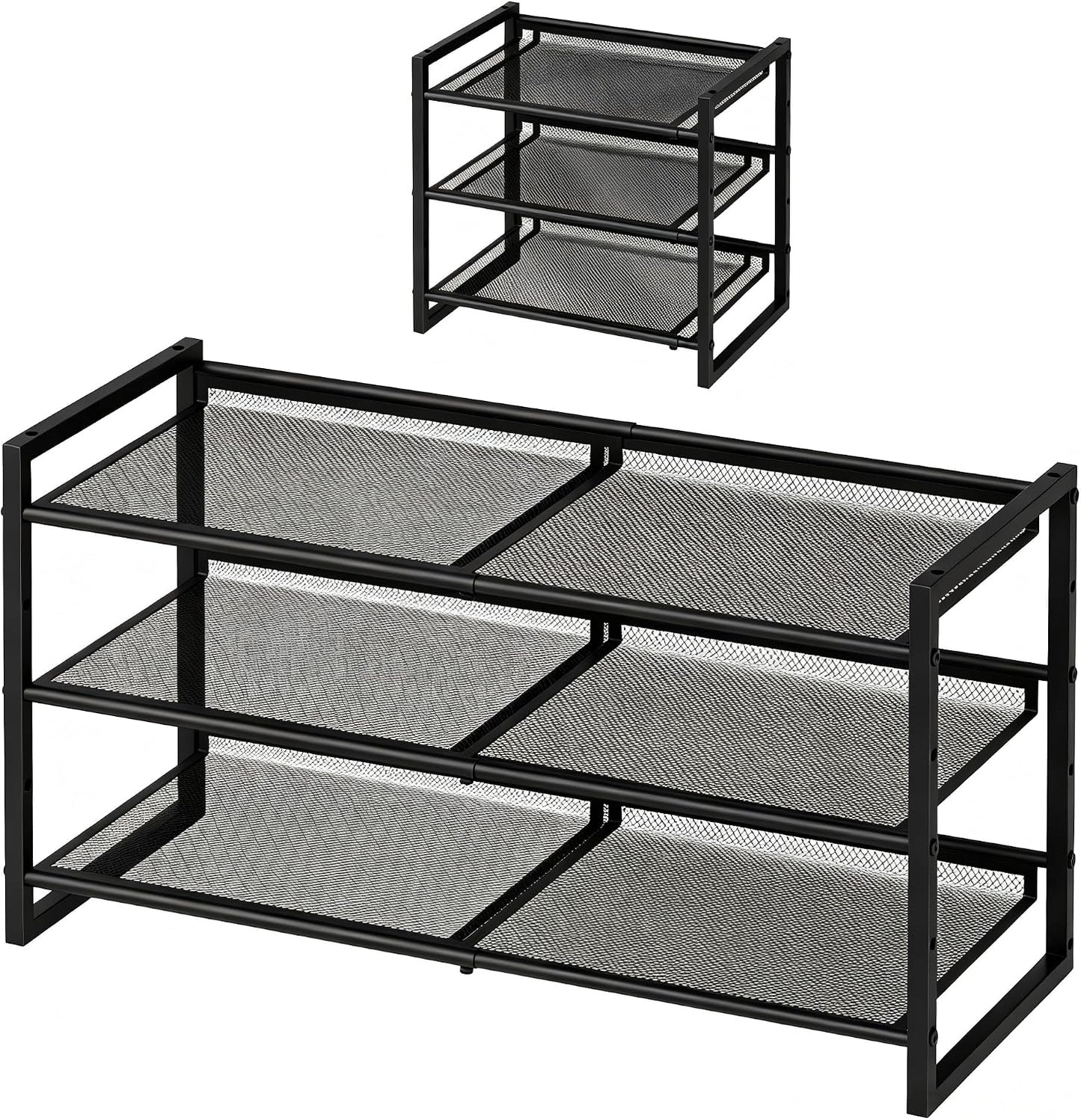 Garden 4 you Shoe Rack - Expandable Shoe Organizer for Closet, Metal Shoe Shelf Organizer, Stackable Adjustable Shoe Storage Shelf for Entryway, Garage, Door Entrance (2-Tier)