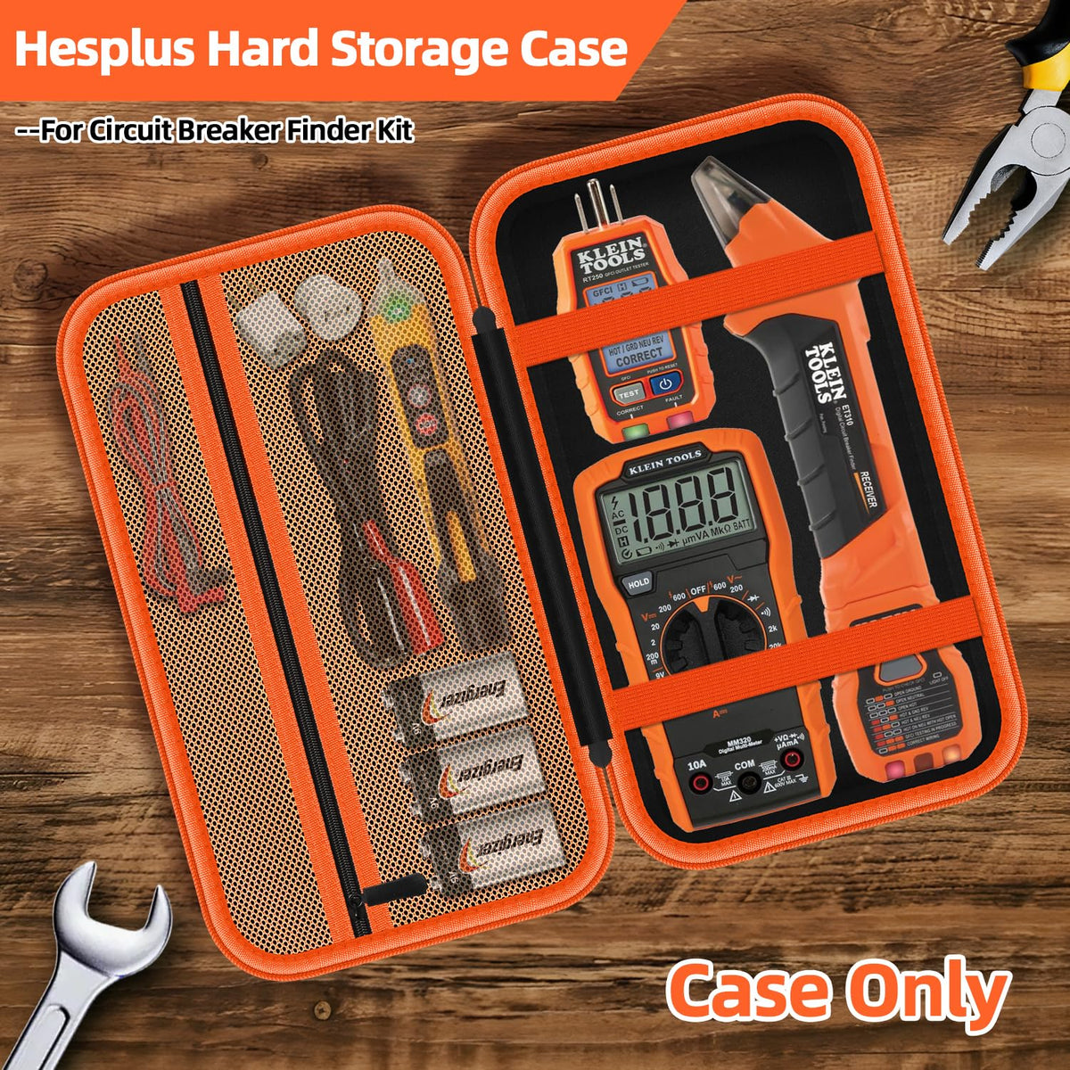 Storage Case Only for Klein Tools Electrical Testers -Hard Protective Carrying Bag Compatible with 80101 Circuit Breaker Finder Kit & ET310/ 69149P Digital Multimeter, XL Size (Does NOT Include Tools)