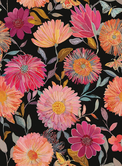Simon&Siff Floral Wallpaper Peel and Stick Boho Contact Paper Removable Self Adhesive Waterproof Wall Paper for Cabinets Bedroom Decorative 17.3" x 120"