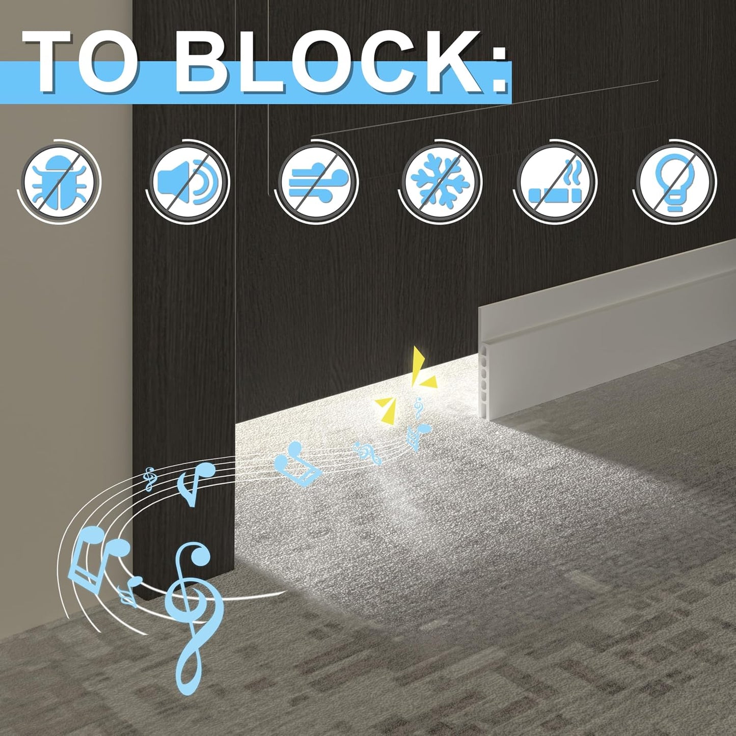 SYIPO 2 Pack Under Door Draft Stopper, 39" Premium Door Sweep Seal Strip Door Weather Stripping, Save Energy & Easy Instal Sound Proof Bottom Seal - Ideal for Keeping Out Cold/Hot Air & Noise