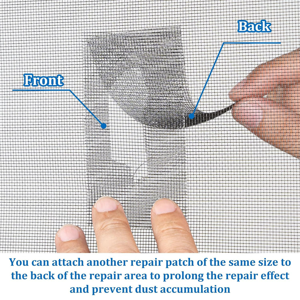Window Screen Repair Tape 2 in x 40 FT Fiberglass Strong Adhesive Screen Patch, Waterproof Mesh Repair Kit for Window & Door Screen Holes Tears - Black
