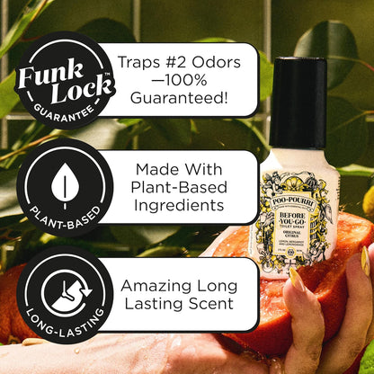Poo-Pourri Before-You-Go Toilet Spray Refill, Original Citrus, 16 Fl Oz, Up to 800 Uses, Bathroom Odor Deodorizer with Essential Oils for Home or Work, Lemon, Bergamot and Lemongrass Scent
