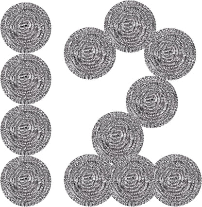 Stainless Steel Scrubber Scrubbing Scouring Pad Sponges Clean Pot Pan and Steel Wool for Kitchen Bathroom