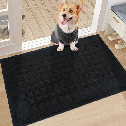 BEQHAUSE Dirt Trapper Door Mats 20"x32", Non-Slip Waffle Doormat Indoor Entrance Low-Profile, Dirt Resist and Absorbent Entryway Rugs Washable Inside Welcome Floor Mat for Front Back Door, Beige